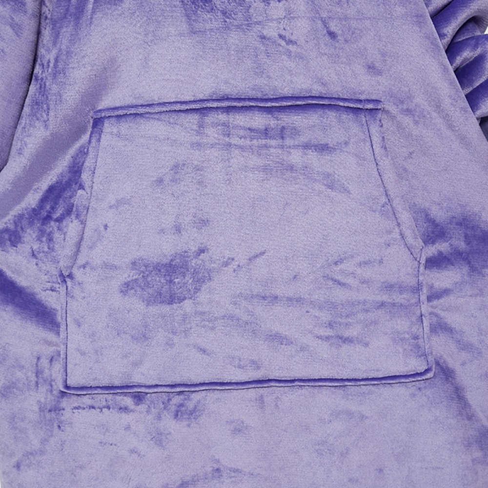 Purple Oversized Blanket Hoodie Flannel Sherpa Plush Warm Long Hoodie ...