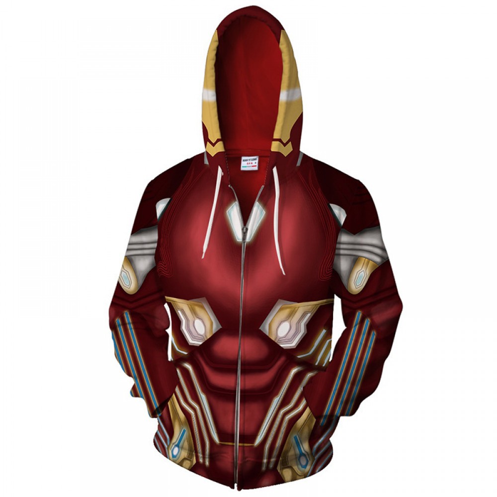 Iron Man Hoodies - Avengers Iron Man Hoodie Zipper Jacket Coat ...