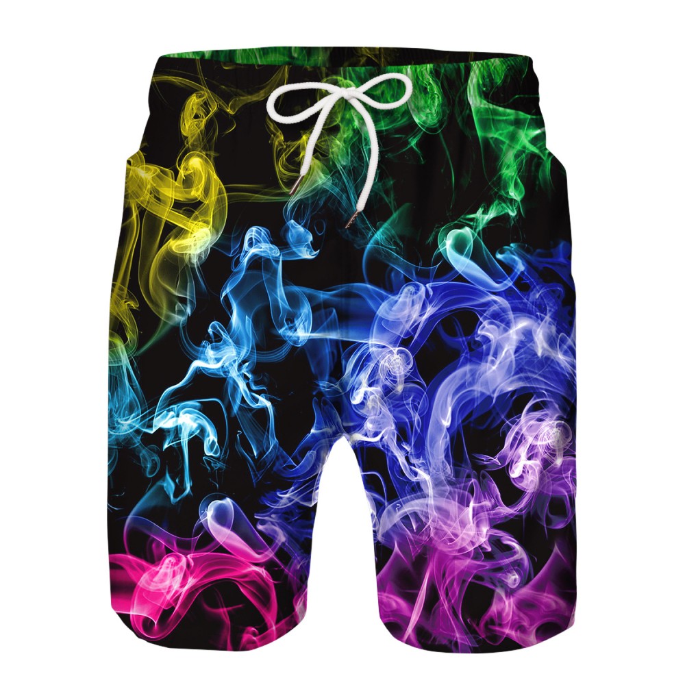 Colorful Smoke Swim Trunks Shorts 3D Print Beach Shorts For Men Boys ...