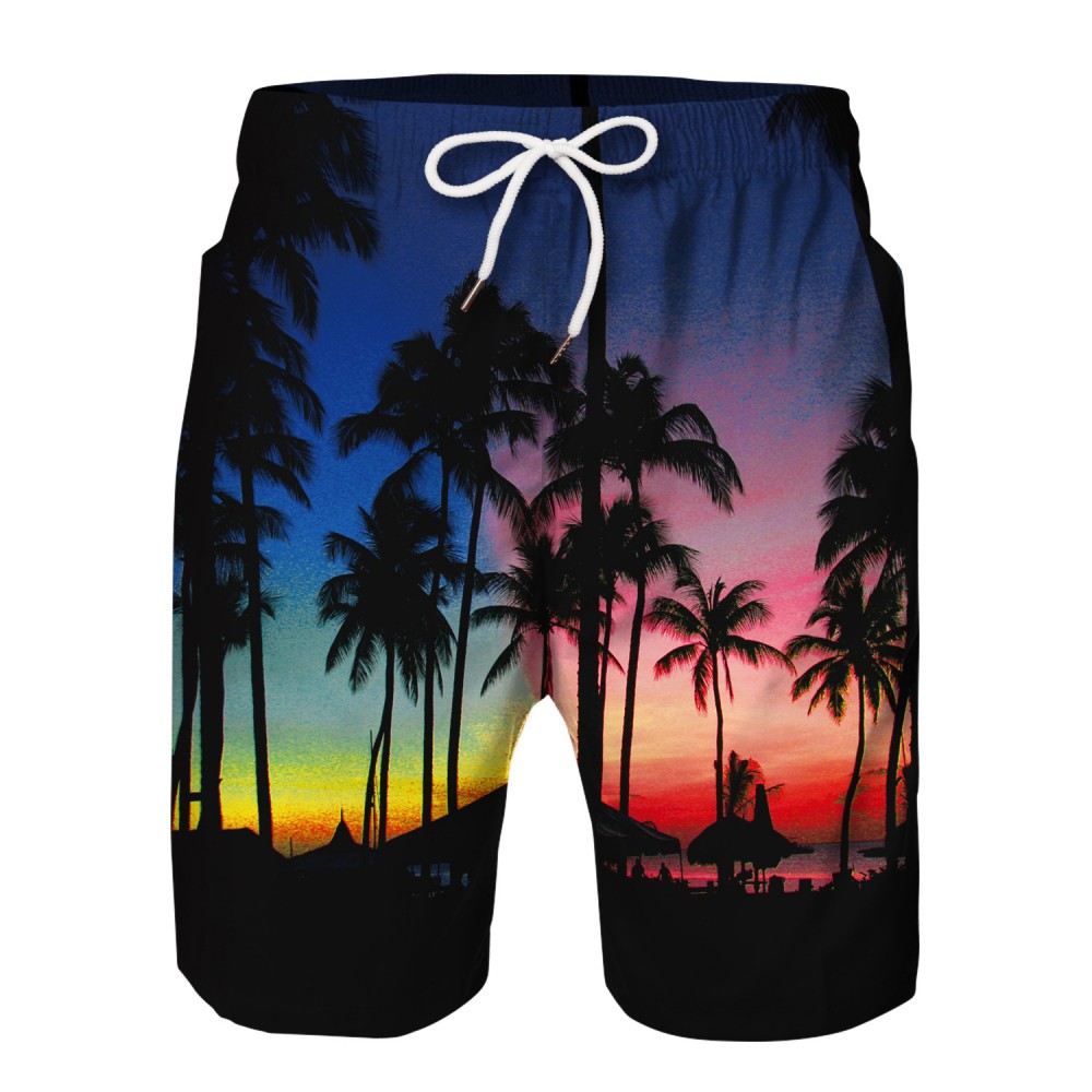 Coconut Palm Swim Trunks Shorts 3D Print Beach Shorts For Men Boys ...