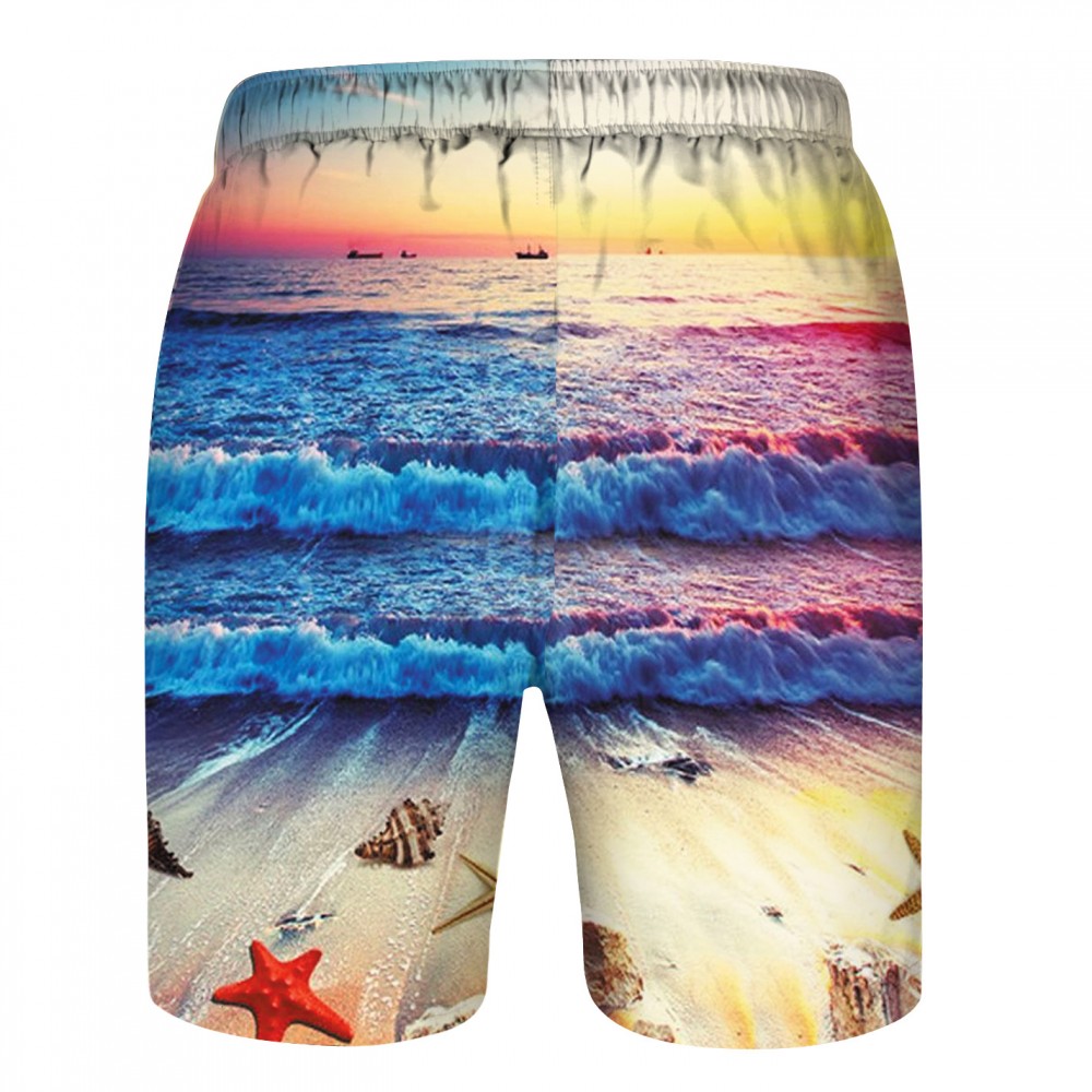 Sea Wave Sunset Swim Trunks Shorts 3D Beach Shorts For Men Boys ...
