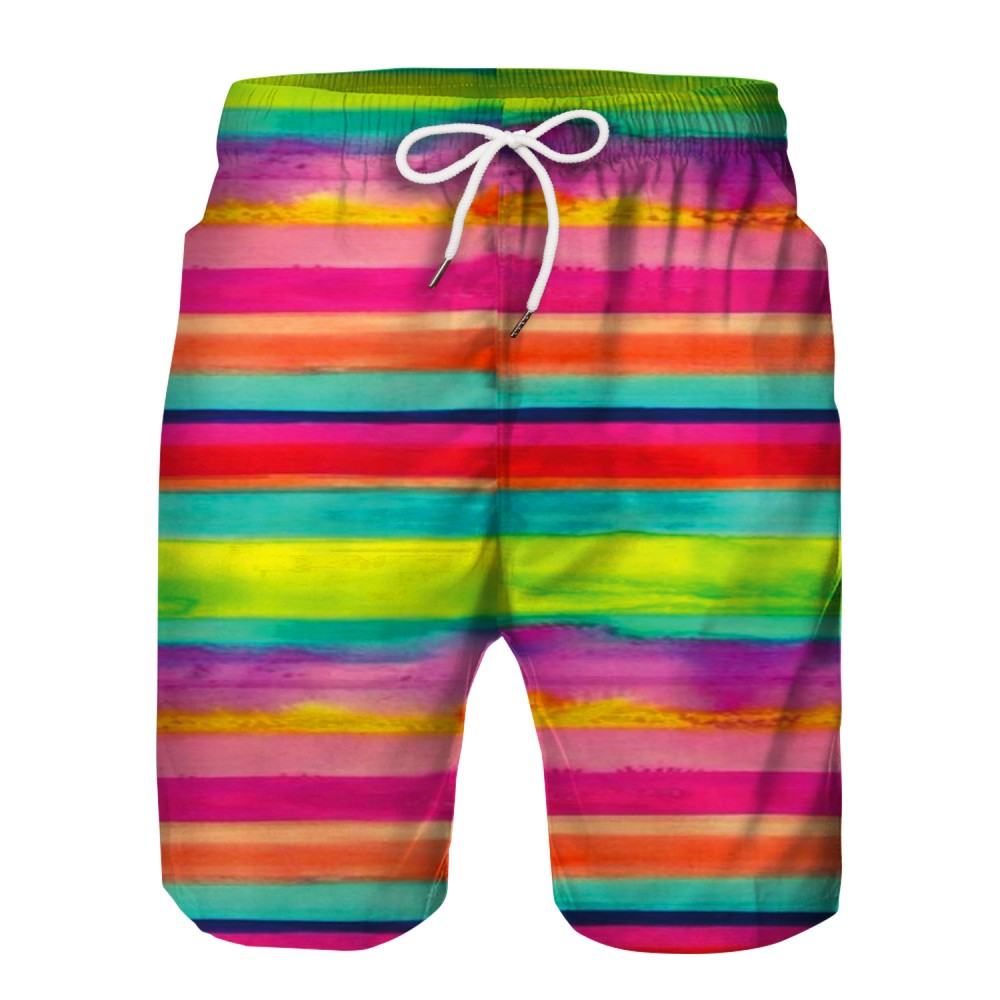 Rainbow Colorful Pattern Swim Trunks Shorts 3D Beach Shorts For Men ...