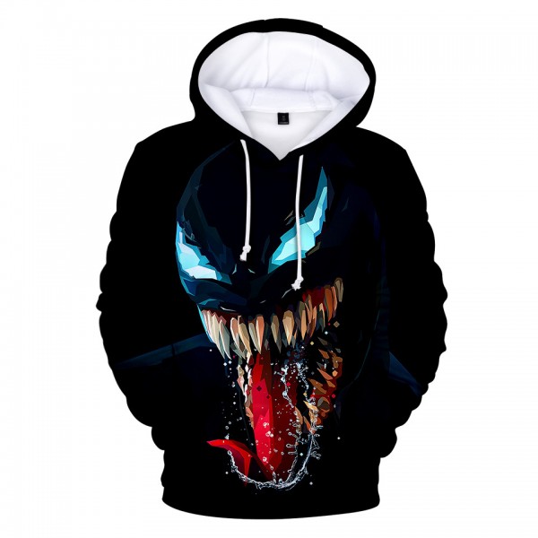 Venom Skull Hoodies 3D Print Pullover Black Sweatshirt Casual Tops