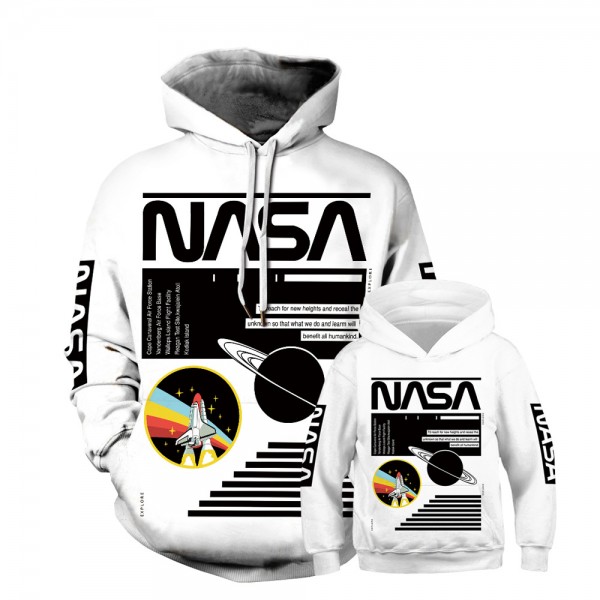 NASA Spaceship Hoodie Sweatshirt White For Men Women Kids Family Matching Adult Children