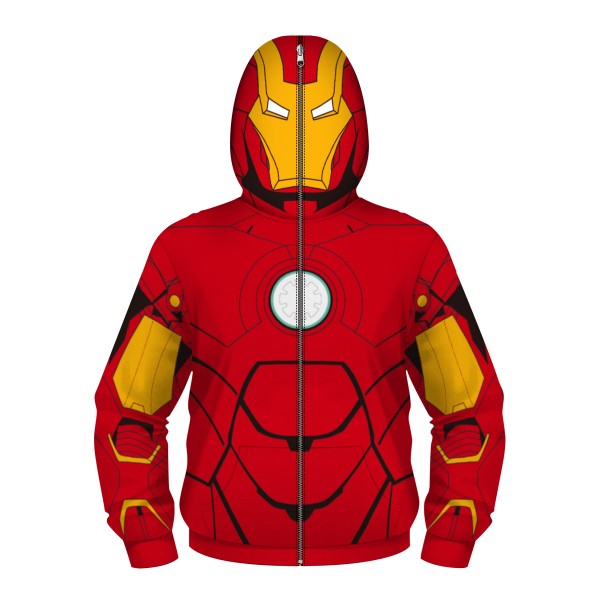 Kids Iron Man Full Zip Up Hoodie Jacket