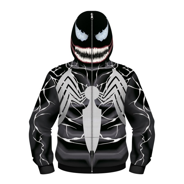 Kids Spider-Man Venom Full Zip Up Hoodie Jacket