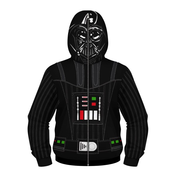 Kids Star Wars Darth Vader Full Zip Up Hoodie Jacket