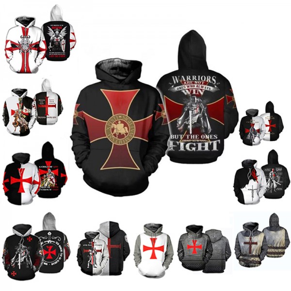 Knights Templar Hoodie - Armor 3D Pringting Pullover Hoodie Sweatshirt