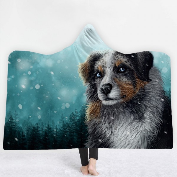 Dog Forest 3D Printing Hooded Blanket
