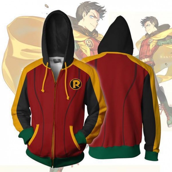 Robin Damian Wayne Hoodie Anime 3D Zipper Jacket Coats