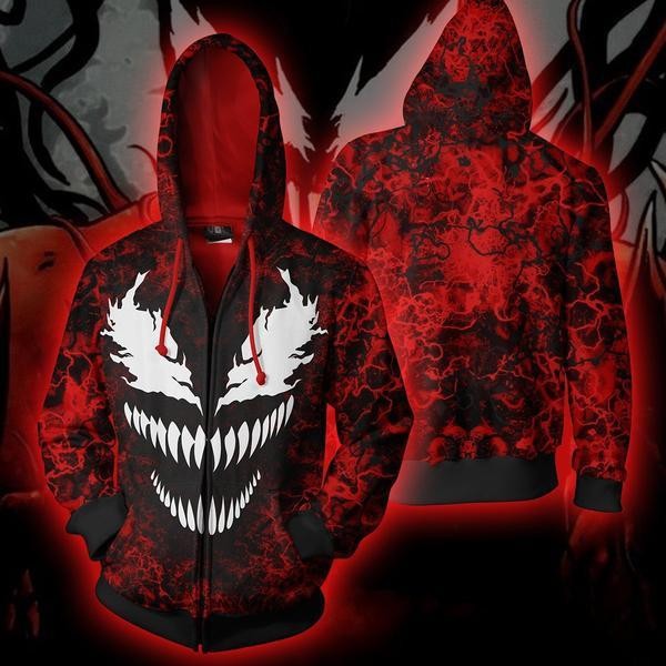 Venom Hoodie - Venom vs. Carnage 3D Zip Up Hoodie Jacket Coats