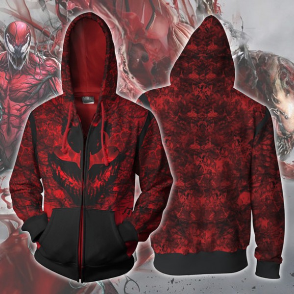 Spider-Man Hoodie 3D Carnage Zipper Jacket Coats