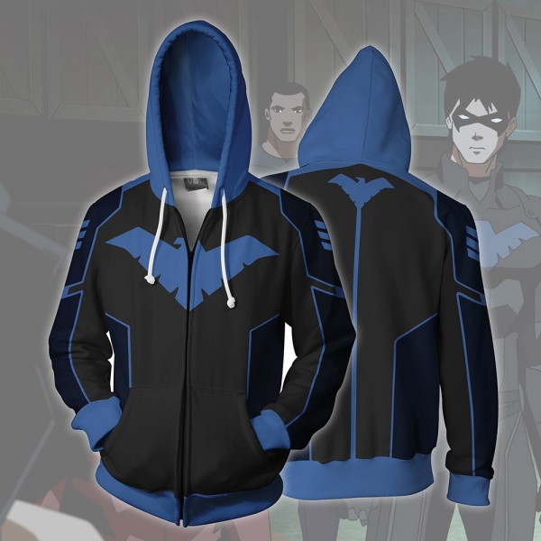 Superhero Hoodies - Nightwing Blue 3D Zip Up Hoodie Jacket Coat