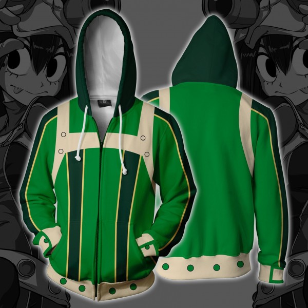 My Hero Academia Hoodies - Tsuyu Asui Boku No Hero Academia 3D Zip Up Hoodie Jacket Coat