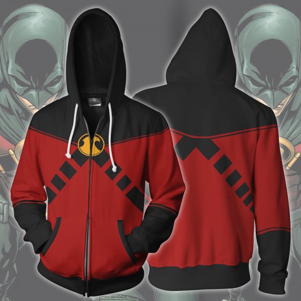 Red Robin Tim Drake 3D Hoodie - Batman Hoodies Zipper Jacket Coat