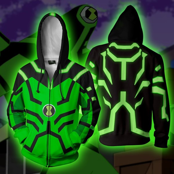 Ben 10 Alien Force 3D Hoodie Zip Up Jacket Coat