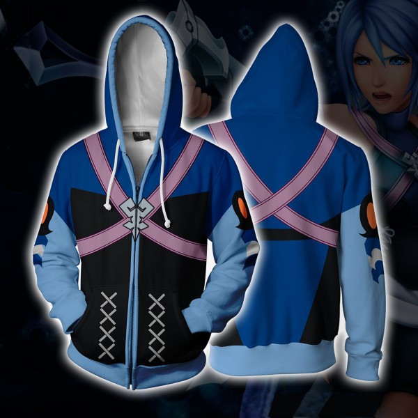 Kingdom Hearts Hoodies - Aqua 3D Zip Up Hoodie Jacket Coat