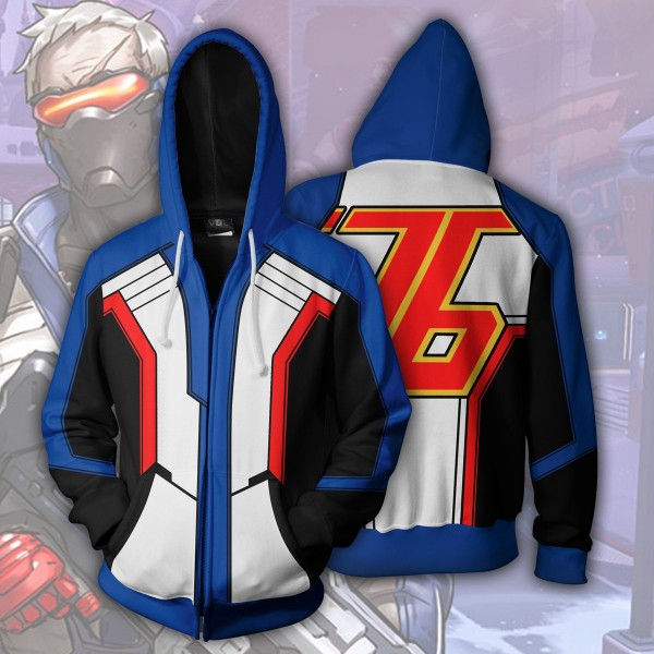 Overwatch Hoodies - Soldier 76 3D Zip Up Hoodie Jacket Coat