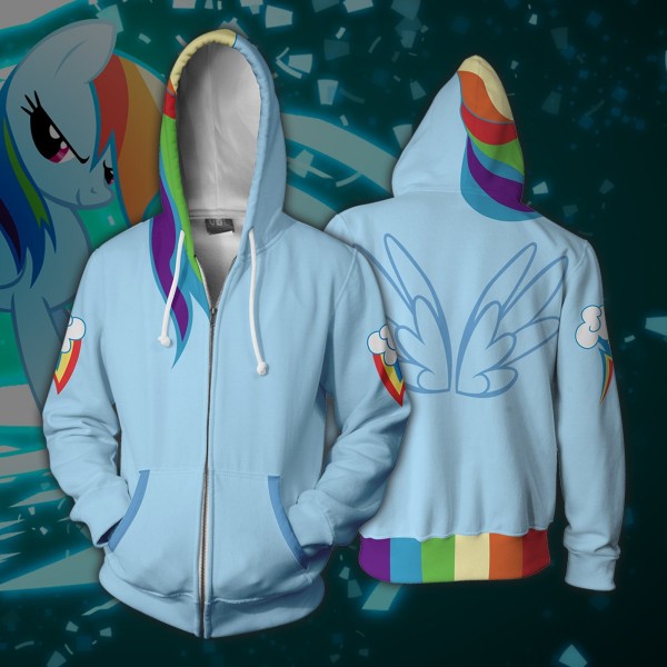 My Little Pony Hoodies - Rainbow Dash 3D Zip Up Jacket Coat