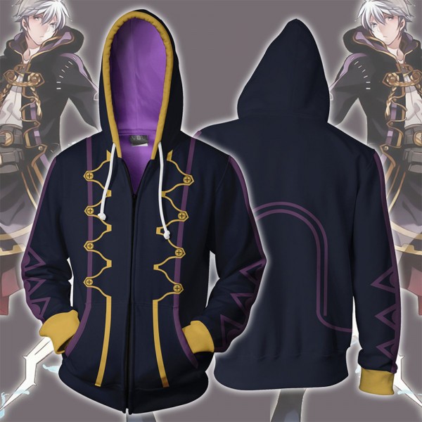 Fire Emblem Echoes Purple Hoodie 3D Zip Up Jacket Coat