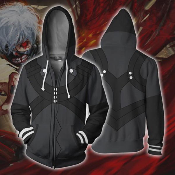 Tokyo Ghoul Hoodies - Ken Kaneki 3D Zip Up Hoodie Jacket Coat