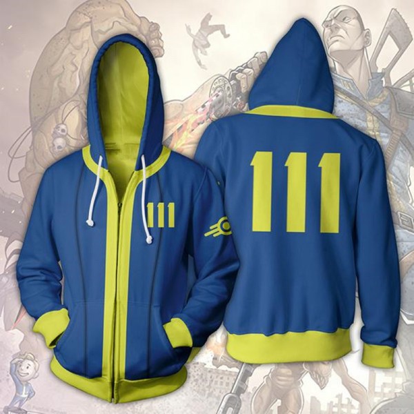 Fallout 4 Hoodies - Vault 111 3D Zipper Jacket Coat