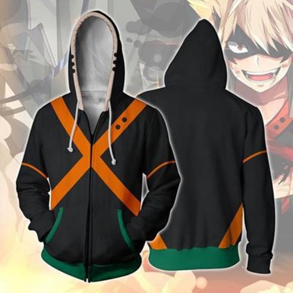 My Hero Academia Hoodies - Katsuki Bakugo Boku No Hero Academia 3D Zip Up Jacket Coat