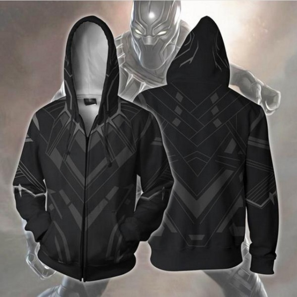 The Avengers Hoodies - Black Panther Classic 3D Zip Up Hoodie Jacket Coat