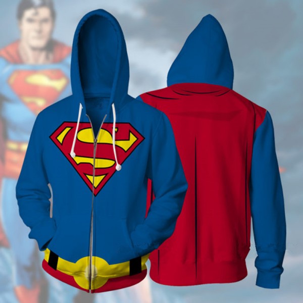 Superman Hoodie 3D Zip Up Jacket Coat