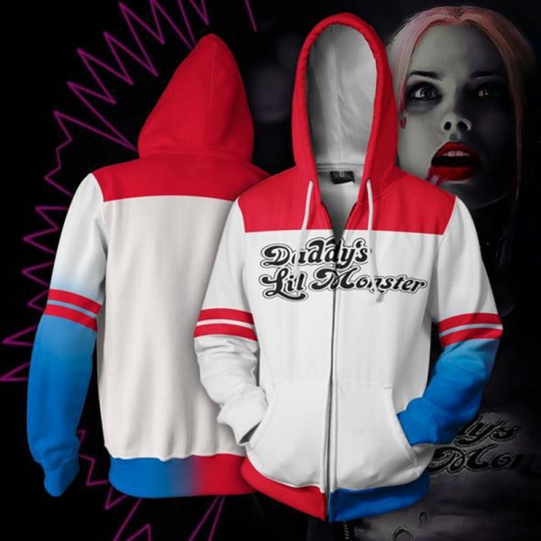 Suicide Squad Hoodie - Harley Quinn 3D Zip Up Jacket Coat