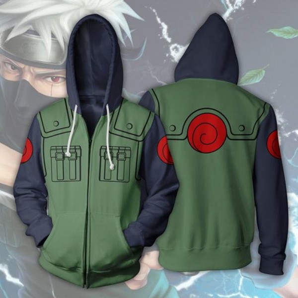 Naruto Hoodies - Hatake Kakashi Ninja 3D Zip Up Jacket Coat