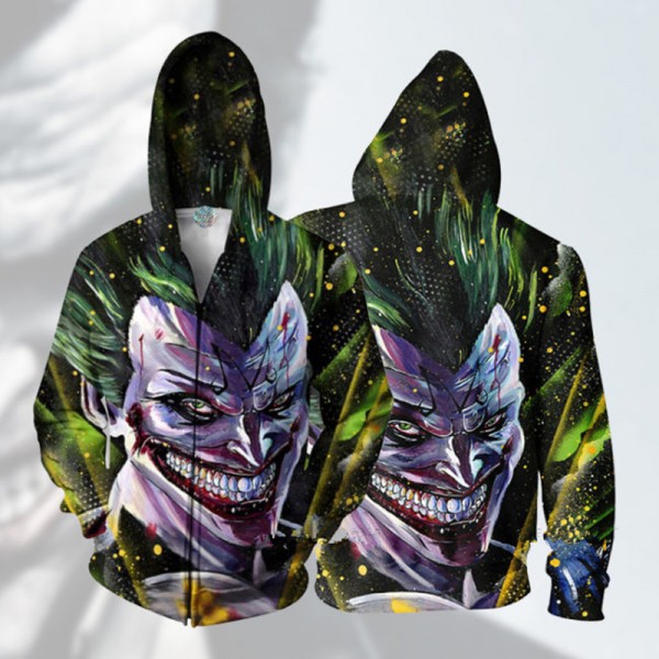 Joker Hoodie - Batman Movie 3D Zip Up Jacket Coat