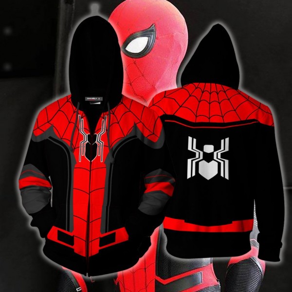 Spiderman Hoodie Jacket - Spider-Man Far From Home 3D Zip Up Hoodies Jacket Cosplay