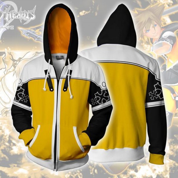 Kingdom Hearts Hoodie Jacket - Sora 3D Zip Up Hoodies Jacket Coat