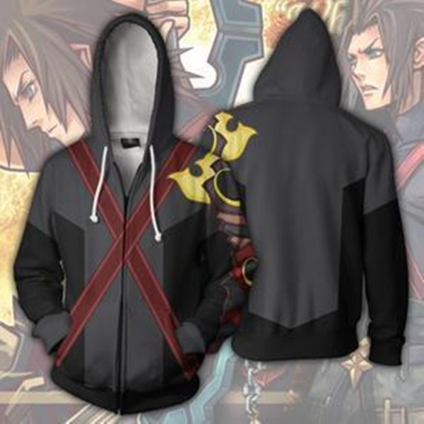 Kingdom Hearts Hoodie Jacket - Terra Zip Up Hoodies 3D Jacket Coat