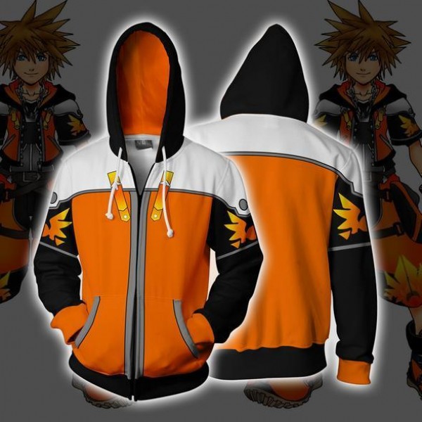 Kingdom Hearts Hoodie Jacket - Sora Expert Form Zip Up Hoodies 3D Jacket Coat