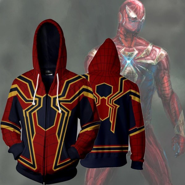 Spiderman Hoodie - Homecoming Iron Spider-Man 3D Zip Up Hoodies Jacket Coat