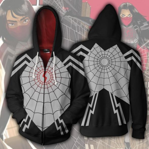 Spiderman Hoodie - Silk Spider Cindy Moon 3D Zip Up Hoodies Jacket Coat