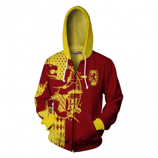 Harry Potter Hoodie 3D Zip Up Hoodies Jacket Coat