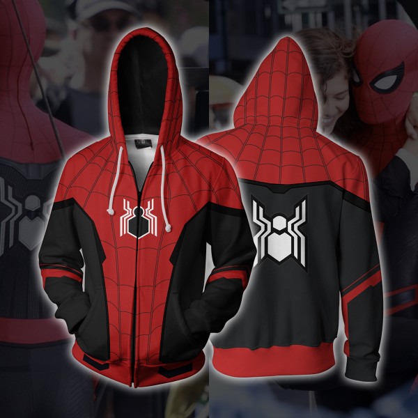 Spiderman Hoodie Jacket - Spider-Man 2 Far From Home Jacket Zip Up Hoodies Cosplay