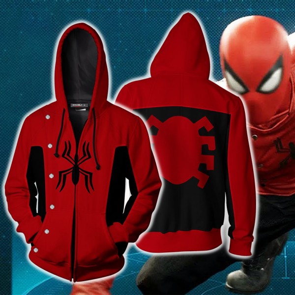 Spiderman Hoodie Jacket - Spider-Man Last Stand PS4 Jacket 3D Zip Up Hoodies Cosplay