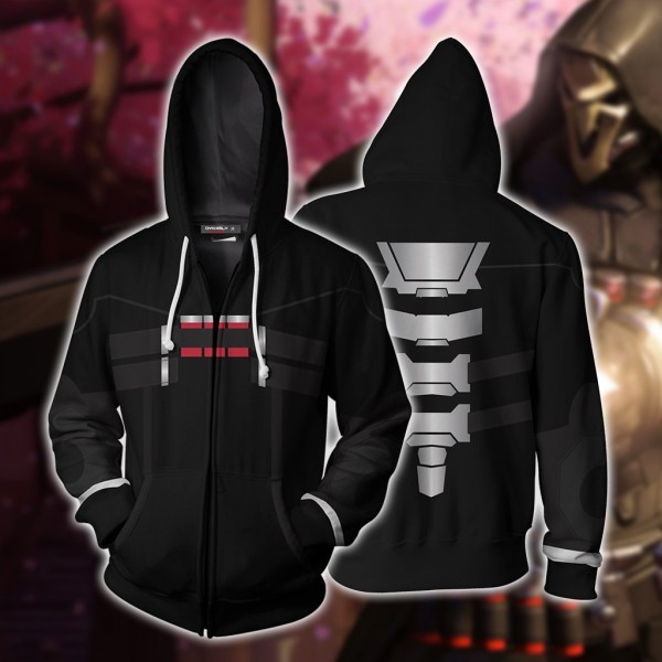 Overwatch Hoodie - Reaper 3D Zip Up Hoodies Jacket Coat Cosplay