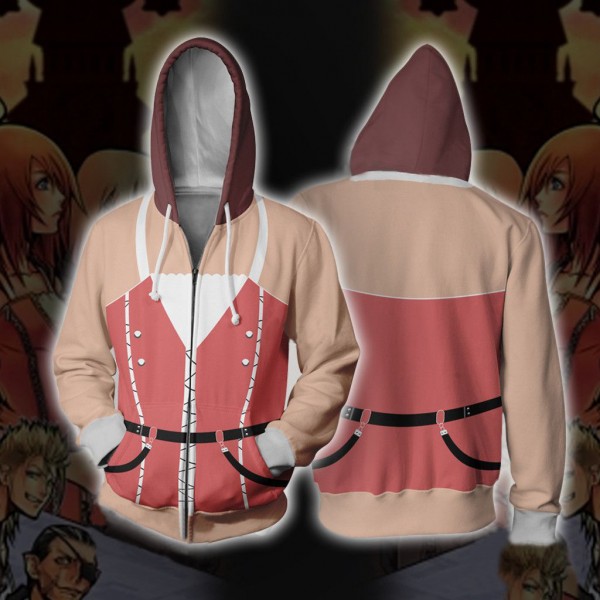 Kingdom Hearts II Hoodie - Kairi 3D Zip Up Hoodies Jacket Coat Cosplay