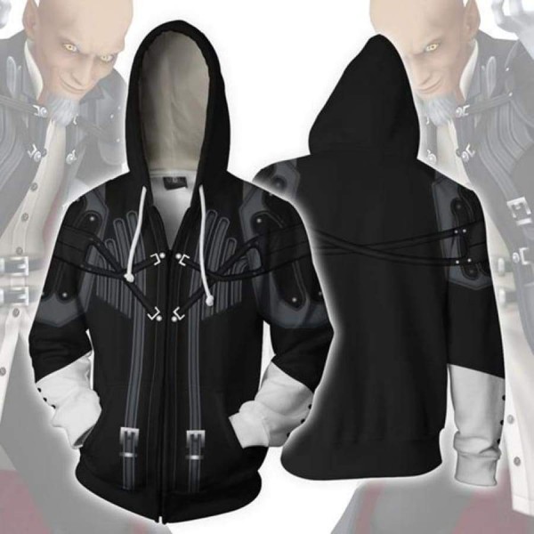 Kingdom Hearts Hoodie - Master Xehanort 3D Zip Up Hoodies Jacket Coat Cosplay