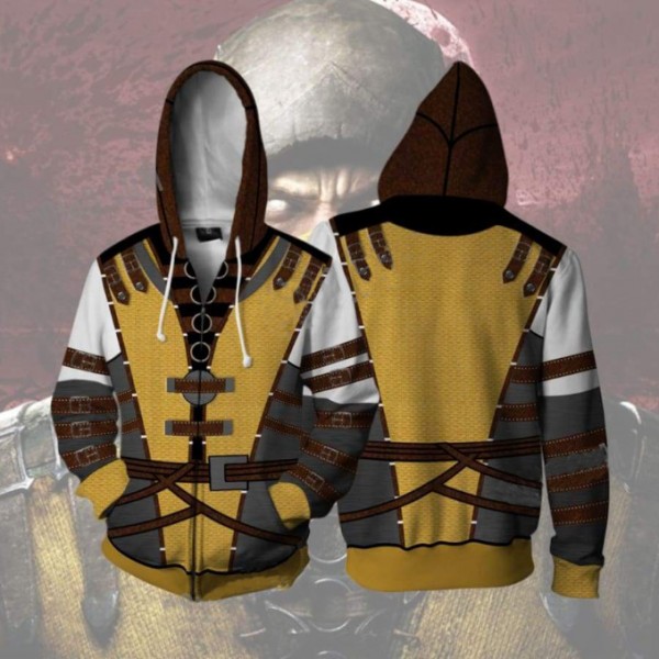 Mortal Kombat Hoodie - Scorpion 3D Zip Up Hoodies Jacket Coat