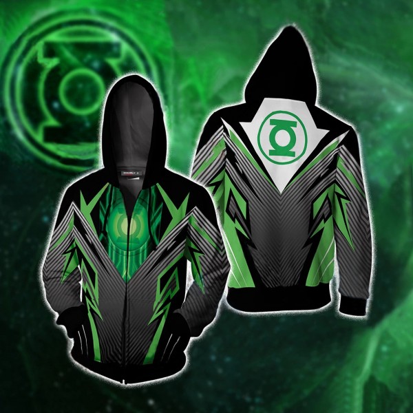 Green Lantern 3D Zip Up Hoodie Jacket Cosplay