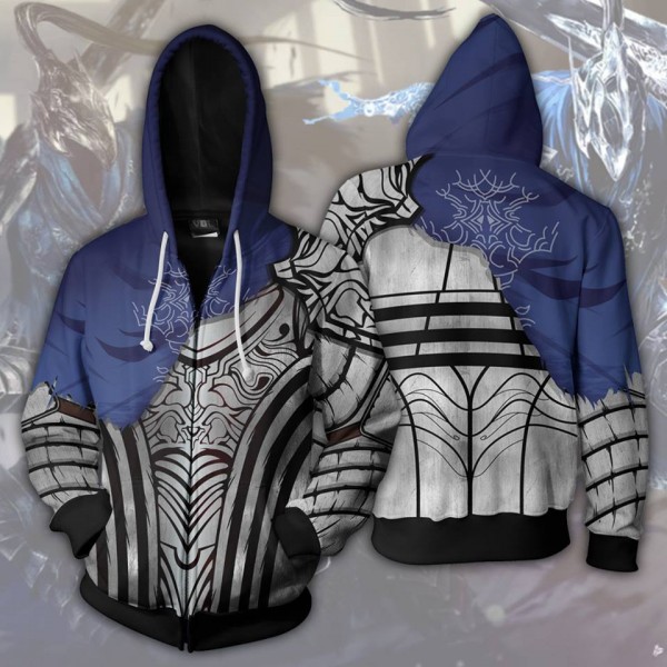 Dark Souls Knight Artorias 3D Zip Up Hoodie Jacket Cosplay