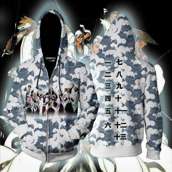 Bleach Hoodie Jacket - Bleach 3D Zip Up Hoodies Cosplay Jacket
