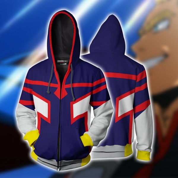 My Hero Academia Hoodie - Young All Mighty Boku No Hero Academia 3D Hoodie Zip Up Jacket Cosplay