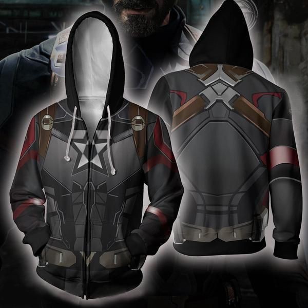 Avengers Infinity War Hoodie - Captain America  Zip Hoodie Jacket